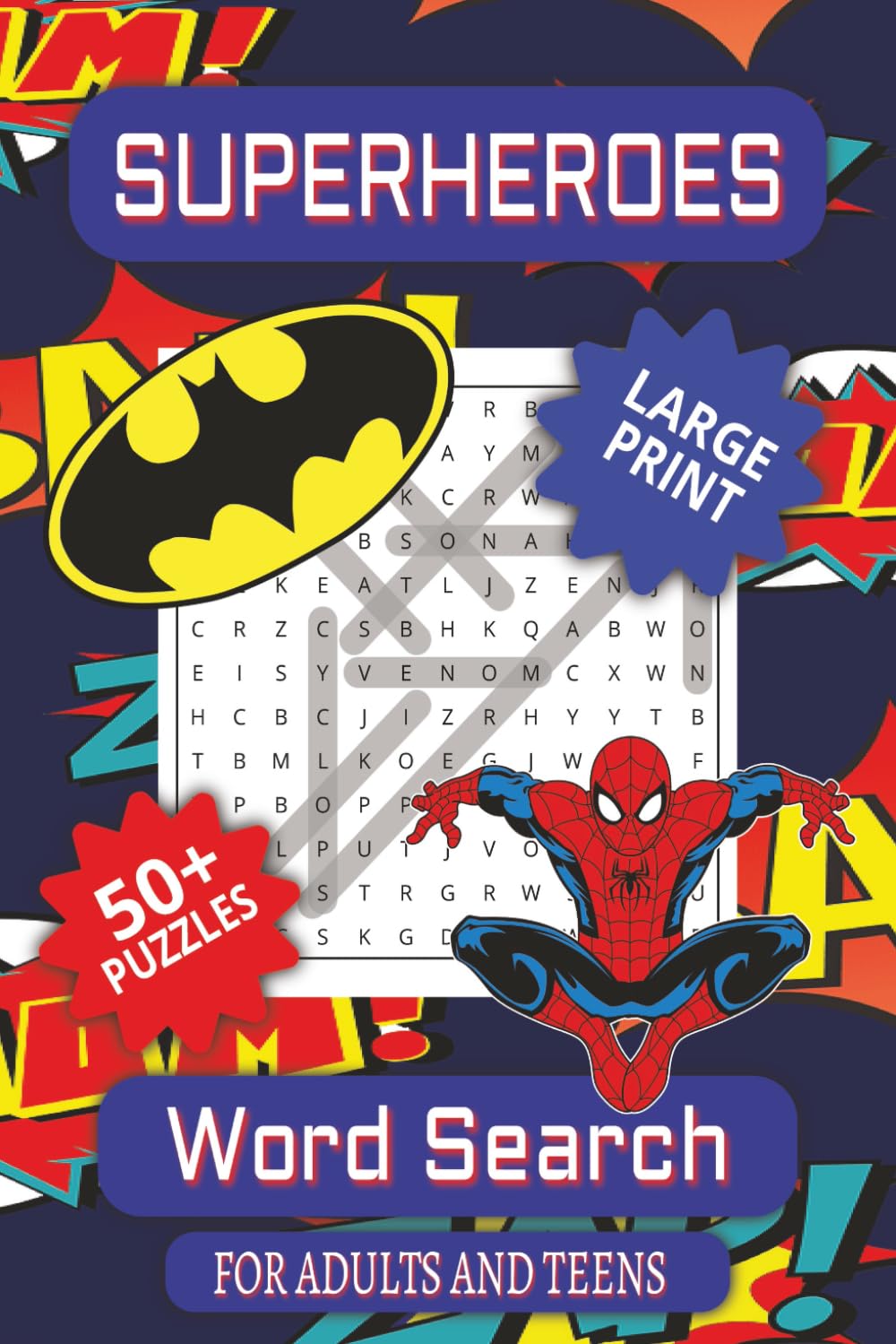 Superheroes Word Search: A Superhero and Villain Themed Word Find Puzzle for Adults and Teens