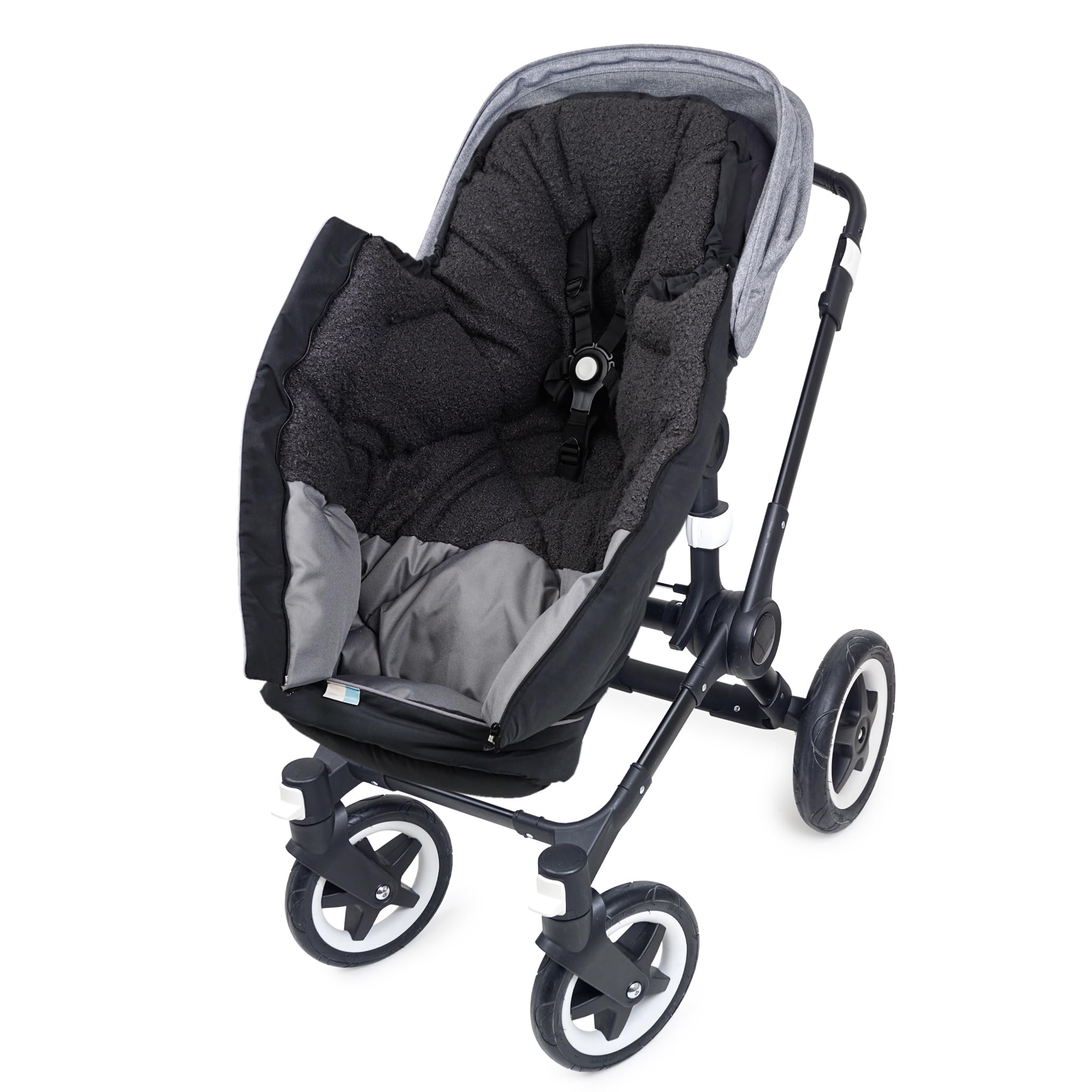 JENS Winter-Fußsack, 100cm | Universal für Kinderwagen & Buggy, Fußteil komplett abnehmbar, Mumienform, atmungsaktiv