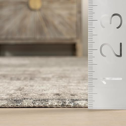 Miniatura 2 de nuLOOM Nevaeh - Alfombra decorativa de medallón bohemio lavable a máquina, 3 x 5 pies, color gris