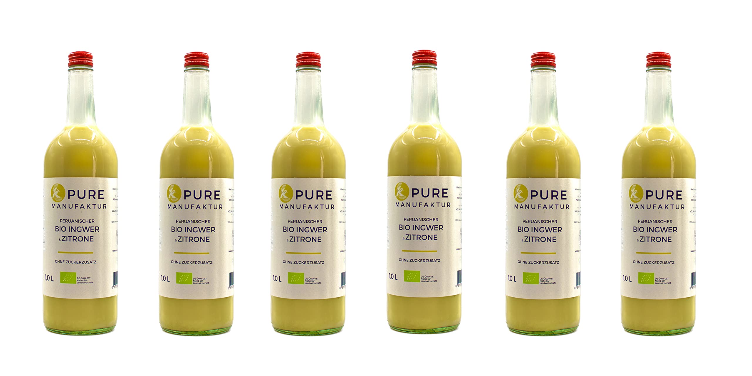 Pure Ginger – Jengibre peruano orgánico sin azúcar (6 x 1000 ml)