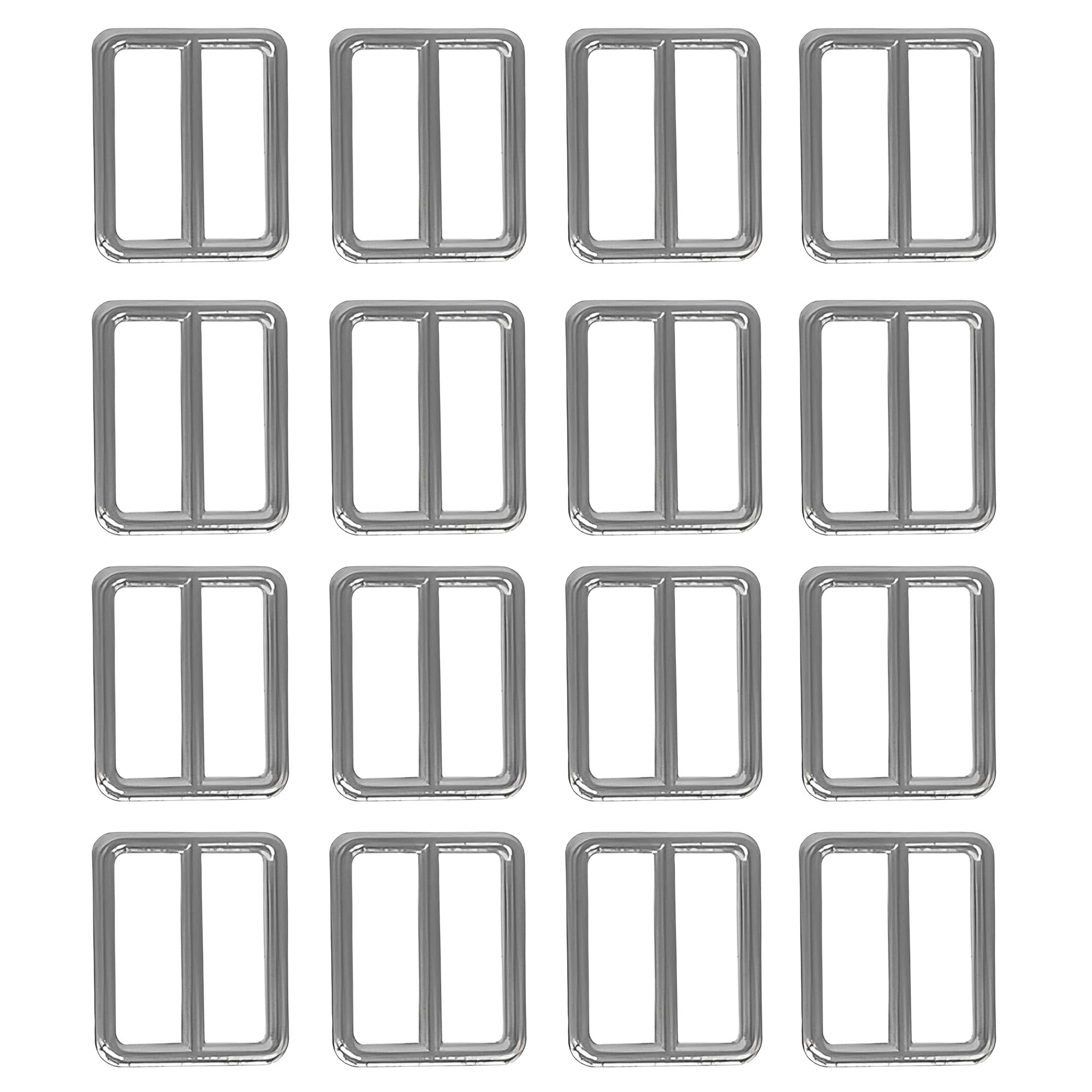 Trimming Shop Tri-Glide Metal 3-Bar Slider Buckle - Durable Adjustable Buckle Strap Adjuster Buckles, Strong & Rust-Resistant for Webbing, Belts, Pet Collars, Handbags & Leathercraft, Assorted Sizes