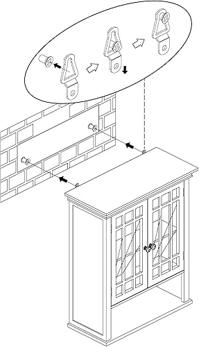 Miniatura 89 de Elegant Home Fashions Dawson Collection clóset de pared con estantes, color blanco Blanco,Gris,Espresso oscuro,Espresso,Blanco y