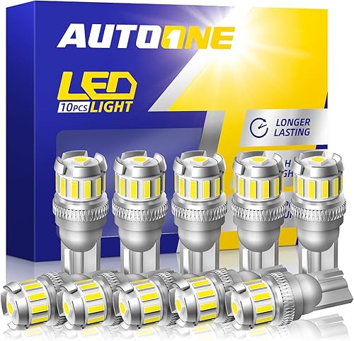 Miniatura 11 de AUTOONE - 194 luces LED para placa, 300% de brillo alto, bombillas T10 168 2825 W5W para domo, mapa, puerta, cortesía, interior, automóvil, blanco