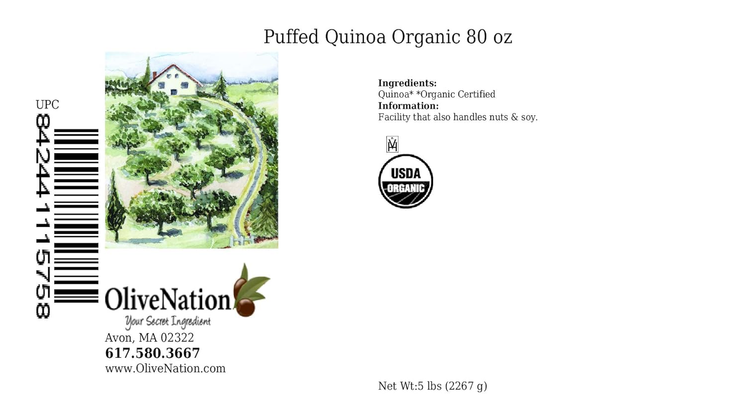 OliveNation Puffed Quinoa - 80 ounces
