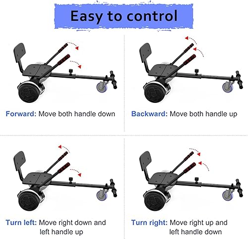 Miniatura 7 de LIEAGLE Hoverboard, Hoverboard with Seat, 6.5" Two Wheel Self Balancing Scooter with LED Lights, Hoverboard with Seat Attachment Combo for Kids