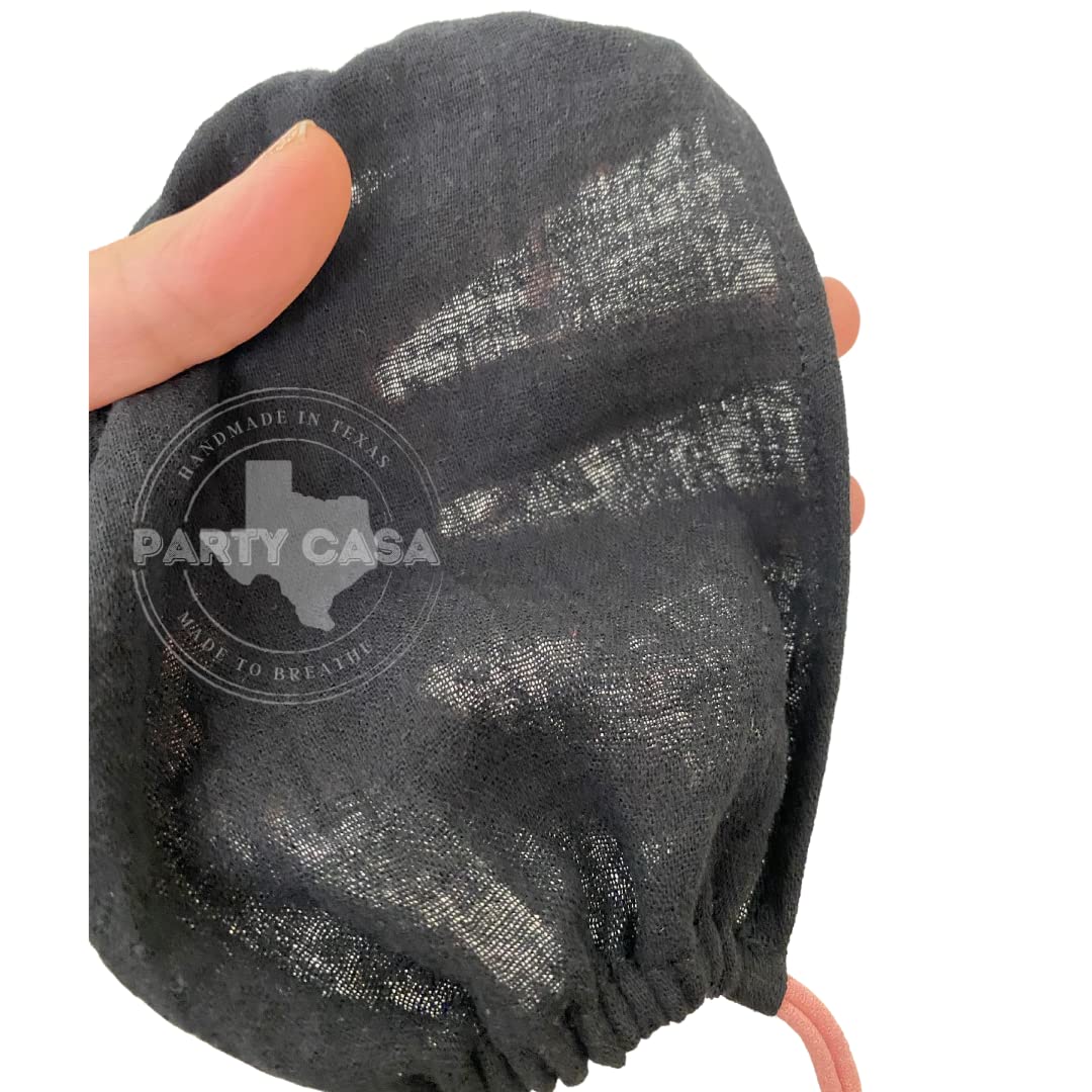 Adult Face Mask, Breathable, Single Layer, Cotton, Lightweight, Adjustable, Reversible, School Mask, Travel Mask (Black/Blush)
