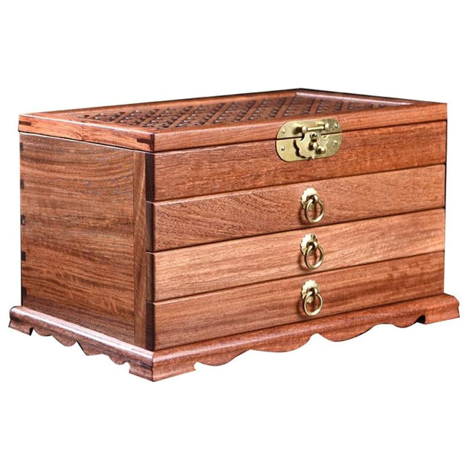 EAmrfvqt Jewellery Box, Wooden Jewelry Box with Multi-Layer Drawe for Bracelets Necklaces Women