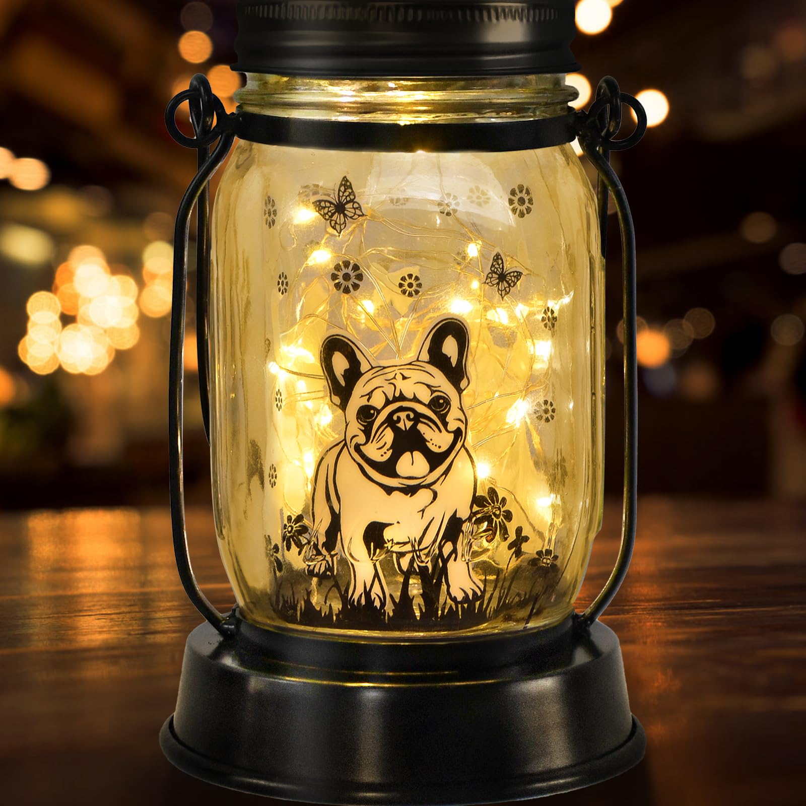 French Bulldog Frenchie Gifts for Women/Men French Bulldog Solar Lanterns Dog Mom Birthday Dog Lovers Lantern Pet loss Pet Memorial Lights Solar