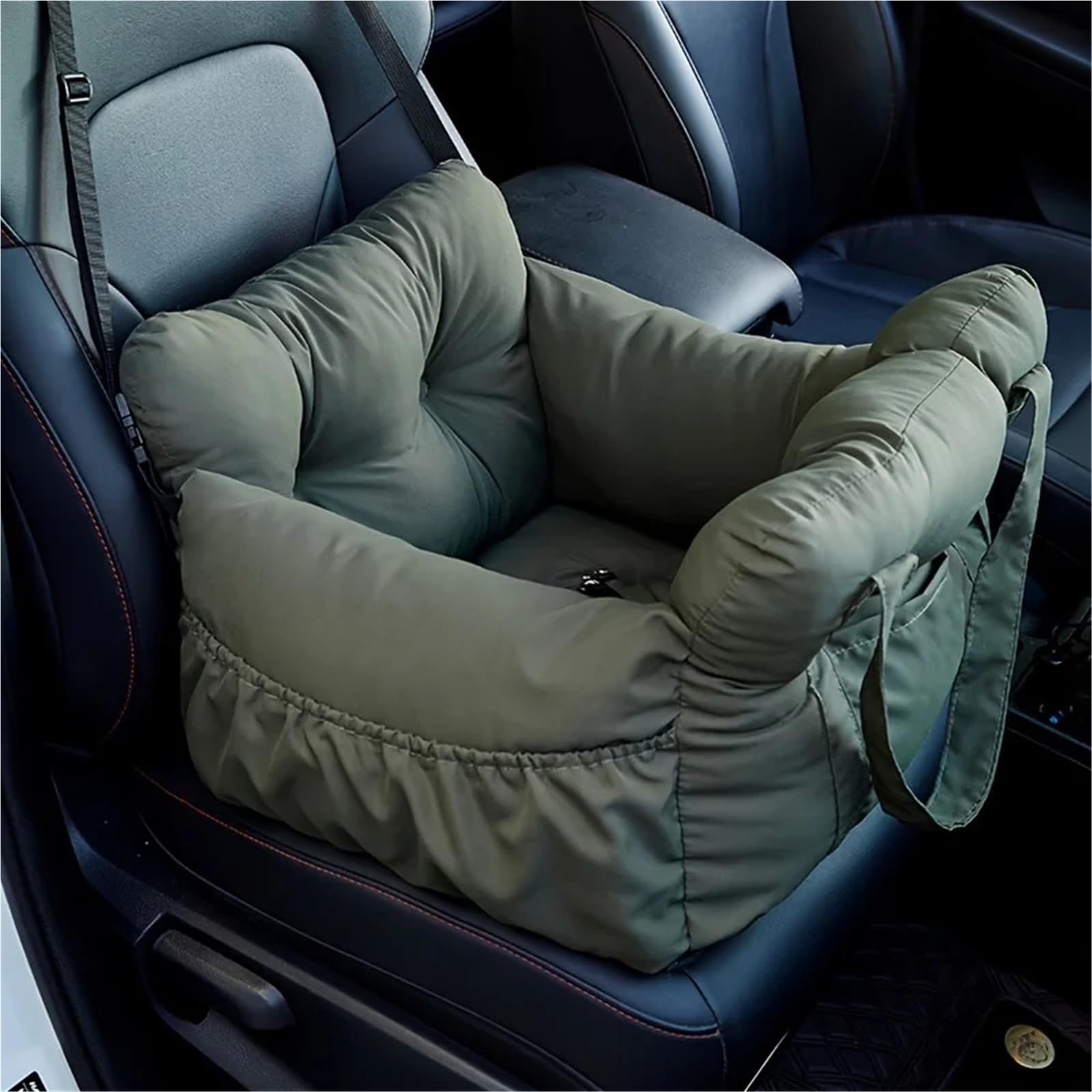 Asiento de Coche for Perros con cinturón de Seguridad, transportador de Viaje Lavable Antideslizante, Correas seguras, Cama for Perros pequeños, Paseos Seguros en Coche(Black,S)