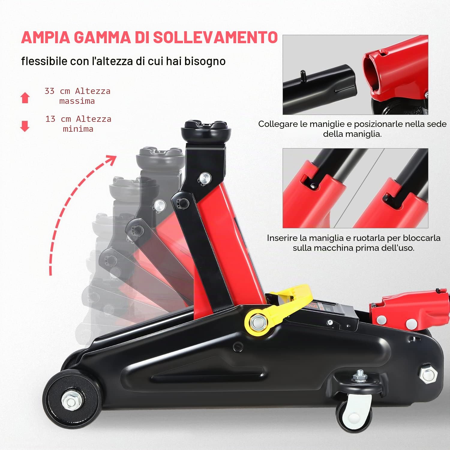 DNA MOTORING Tools-00234 - Cric idraulico da garage a sollevamento rapido, per auto, camion, SUV, capacità 2 tonnellate (4000 libbre)