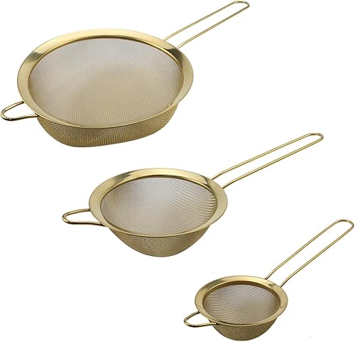 Miniatura 2 de 3 coladores cónicos de acero inoxidable para cocina, color dorado