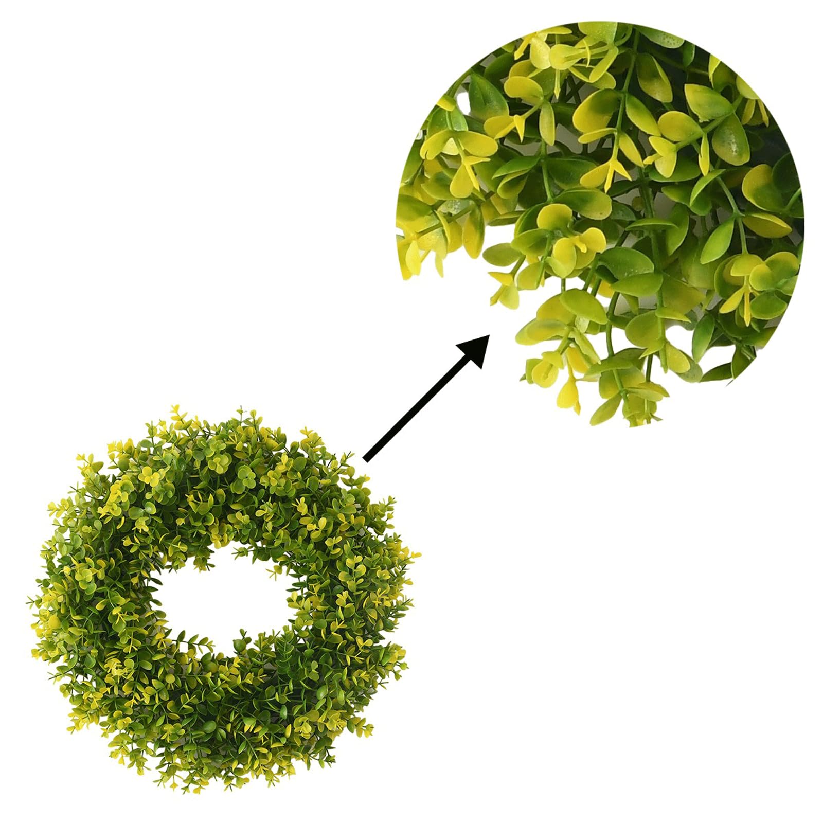 Ghirlanda di benvenuto per porta d'ingresso, ghirlanda di eucalipto artificiale, decorazione primaverile ed estiva per porta d'ingresso, ghirlanda di piante finte per porta d'ingresso