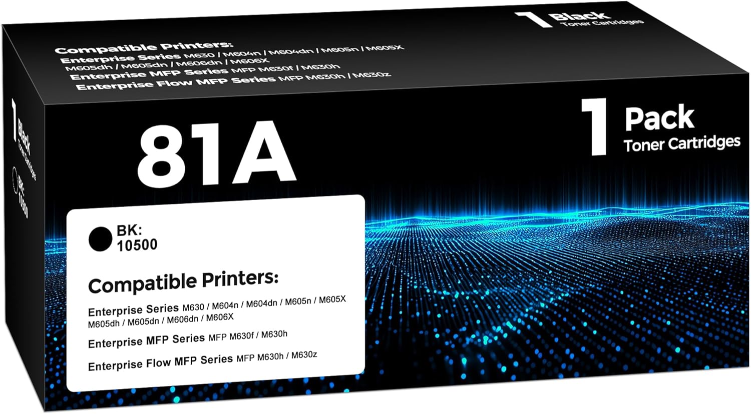 81A CF281A Toner Cartridge Replacement for HP 81A CF281A 81X CF281X Black High Yield Toner Cartridge Work with Enterprise MFP M605 M604 M605dn M604dn M605x M630 M630f M606 Printer Toner Ink (1 Black)