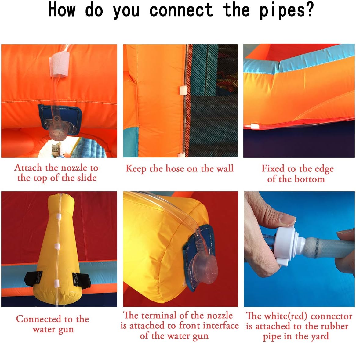 Onе-Dау Sаlе: Uр tо 80% оƒƒ MEIOUKA Kids Inflatable Bounce House with Blower Water Slides Pool Splash Water Gun Jumping Bouncing Rocket Kid Inflatable Water Slide Bounce Houses Castle for Kids Toddlers Outdoor Jump Bouncy Houses