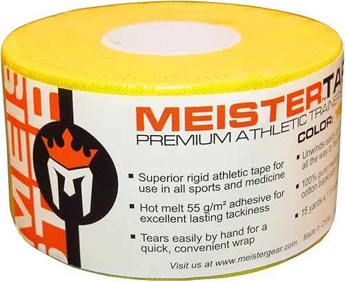 Miniatura 5 de Meister Cinta de entrenamiento atlético prémium de 15 yardas x 1.5 pulgadas para deportes y médicos (50% más larga), color blanco, 1 rollo
