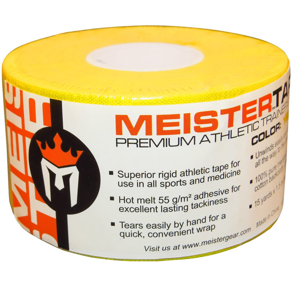 Meister Premium Athletic Zinc Oxide Trainer's Tape for Sports and Medical - 13.7m x 3.8cm - Yellow - 6 Rolls - Image 2
