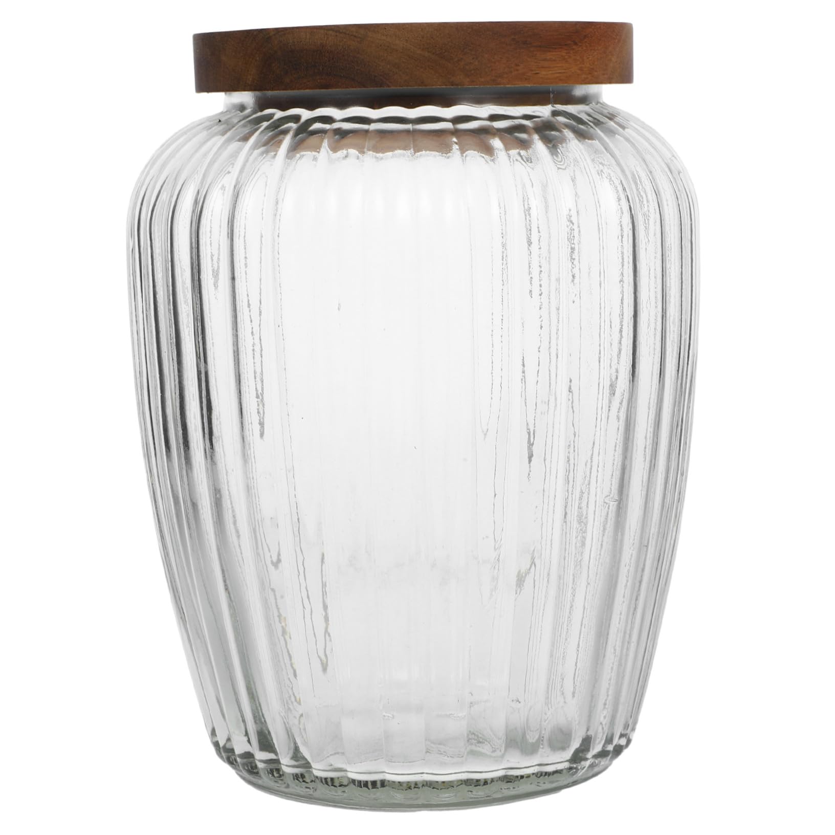 Toyvian Glasbehälter mit Holzdeckel Luftdichte Vorratsdose für Trockenlebensmittel Transparentes Glas für Kaffeebohnen und Tee
