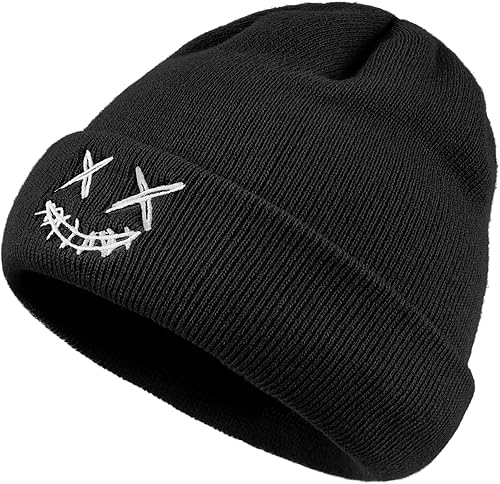Miniatura 2 de Croogo Gorros de invierno para mujer, elásticos y cálidos, con forma de calavera para hombre, con puños, de acrílico, calaveras de esquí