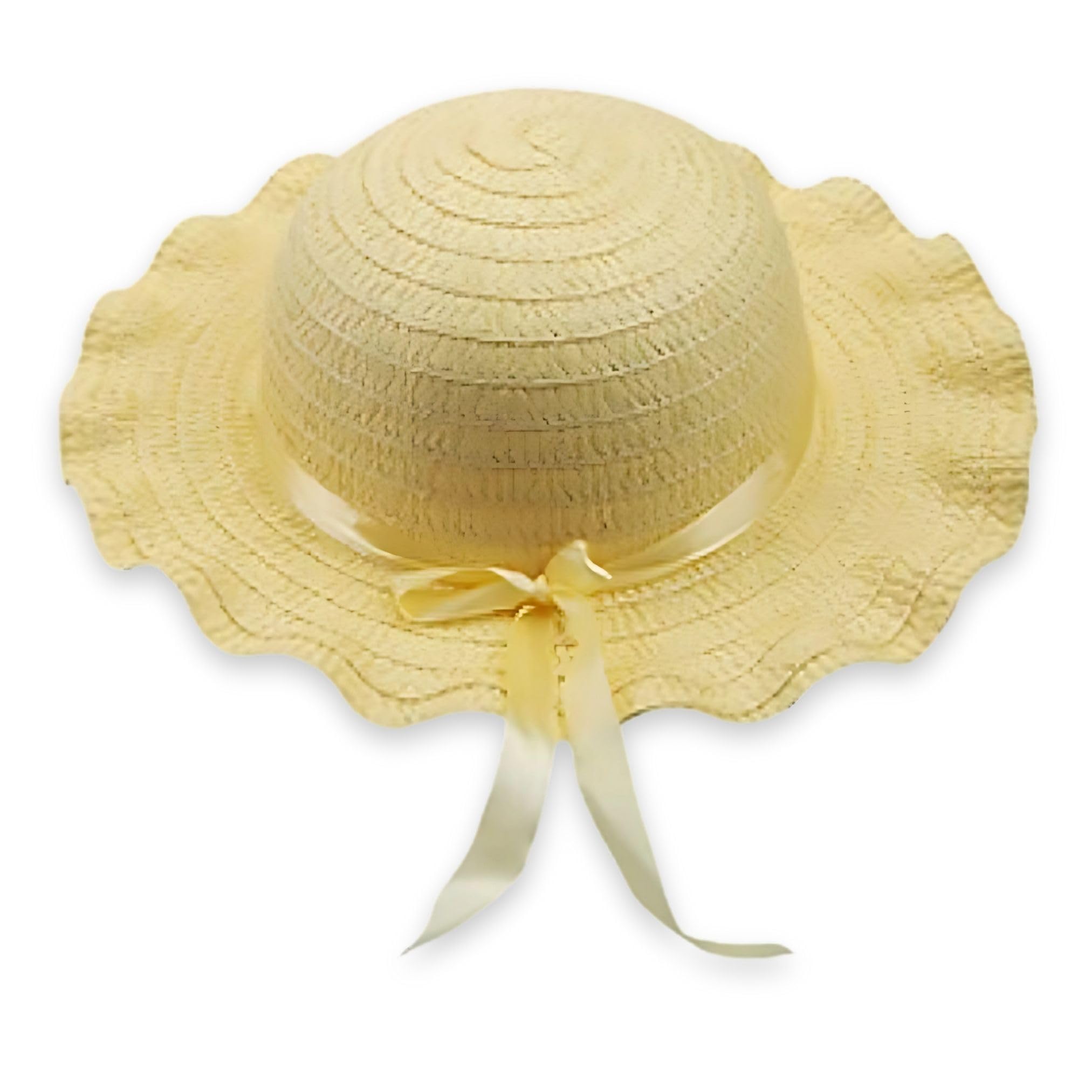 Akh Girls Multi-Colour Akh® Easter Bonnet Hat With Ribbon | One Size Kids And Teens | Ready To Wear Hat For Kids, & Boys | Perfect For School Competitions, Easter Parades & Spring Celebrations (Yellow)