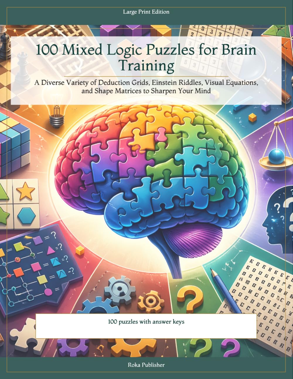 100 Mixed Logic Puzzles for Brain Training: A Diverse Variety of Deduction Grids, Einstein Riddles, Visual Equations, and Shape Matrices to Sharpen Your Mind