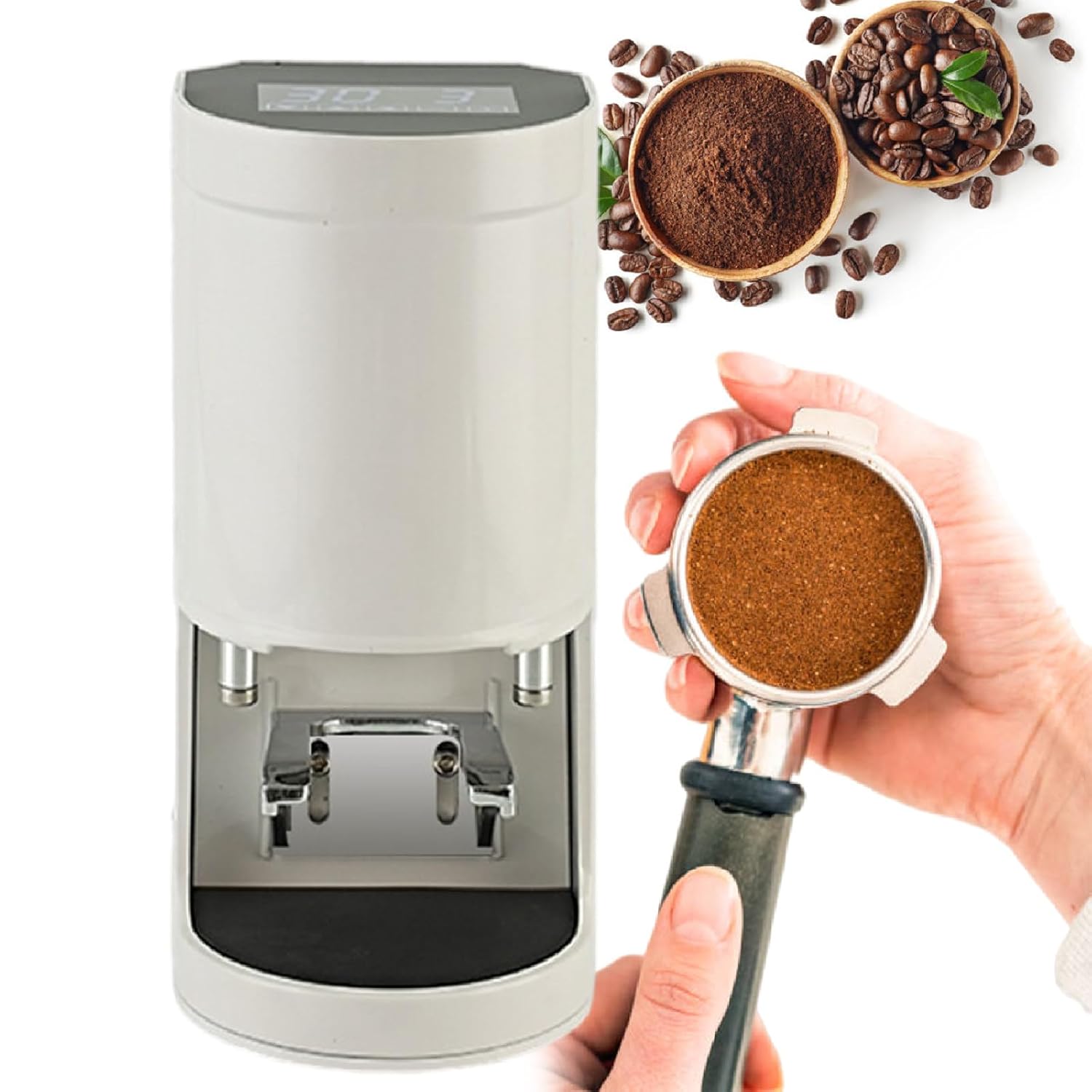 58mm Coffee Tamper Automatic Electric Bean Powder Press Machine for Expresso 5-30KG Pressure 1 to 3 Adjustable Tamp