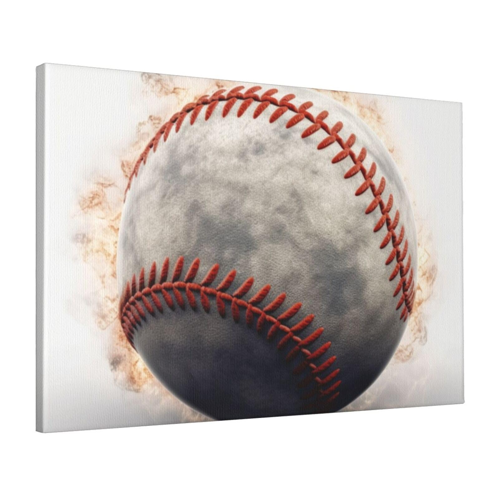 FodPand Canvas Wall Art for Living Room Wall Decor 16"x24" Modern Artwork Painting Pictures Hanging Canvas Prints baseball Aesthetic Wall Art for Bedroom Bathroom Office Wallart Decor