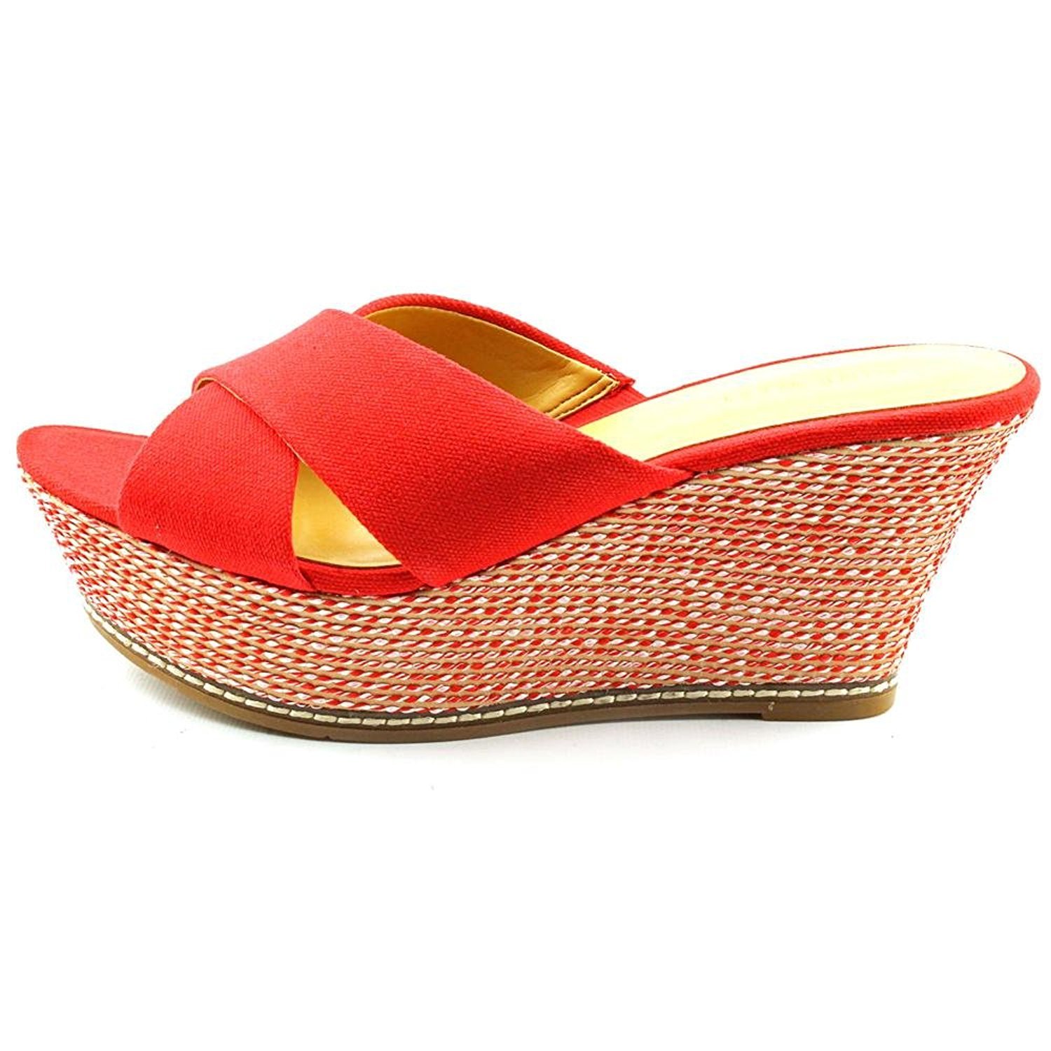 Nine West Womens Havaha Open Toe Casual Platform Sandals, Red, Size  Yw1g
