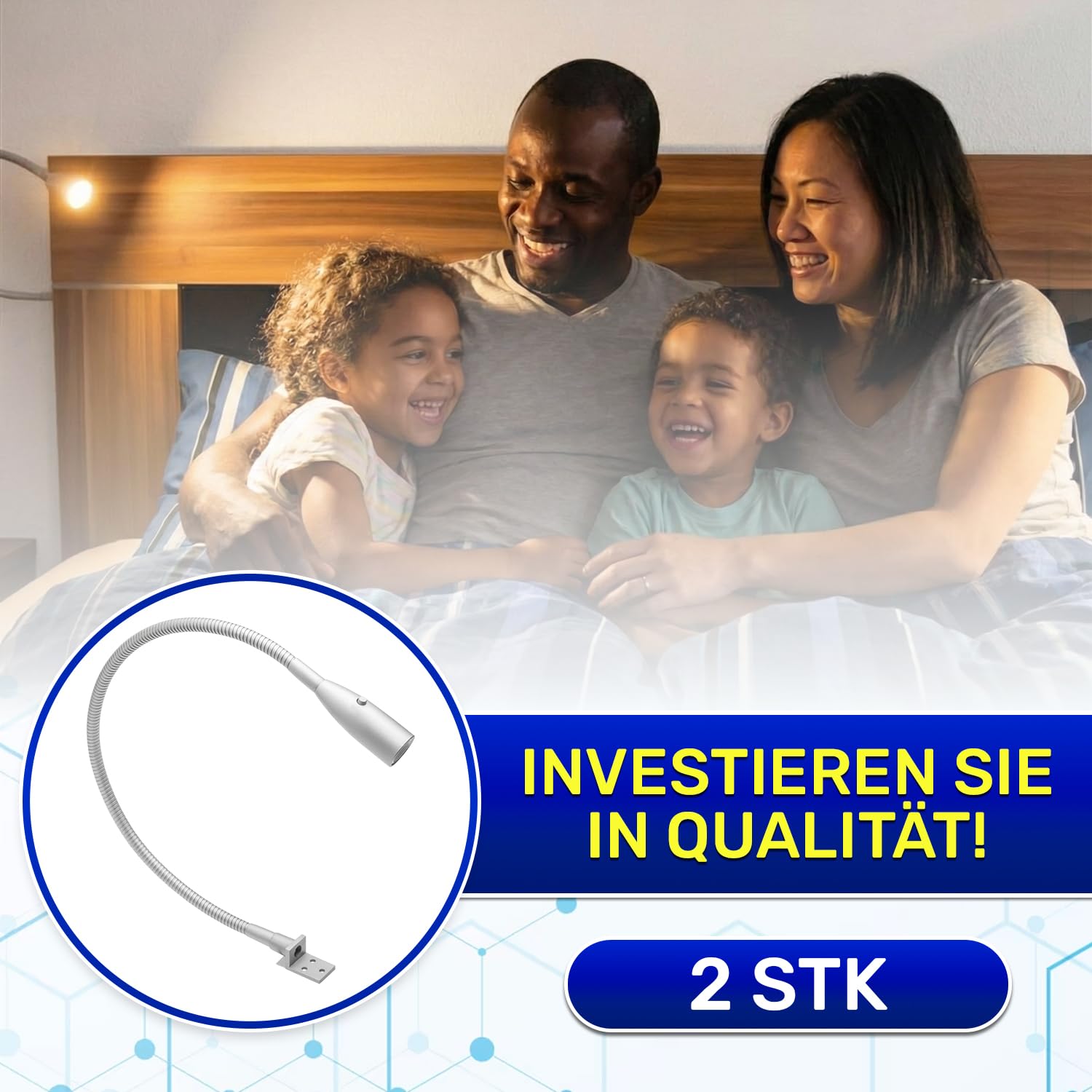 MONTERAL 2x LED Schwanenhals Lampe 1W 12V 3000K 90Lm