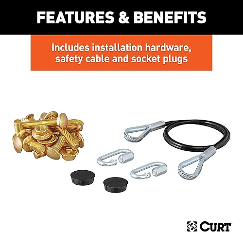 Miniatura 7 de CURT 70137 Soportes de placa base de barra de remolque personalizados para remolque de bote, se adapta a Ford F-250 selecto