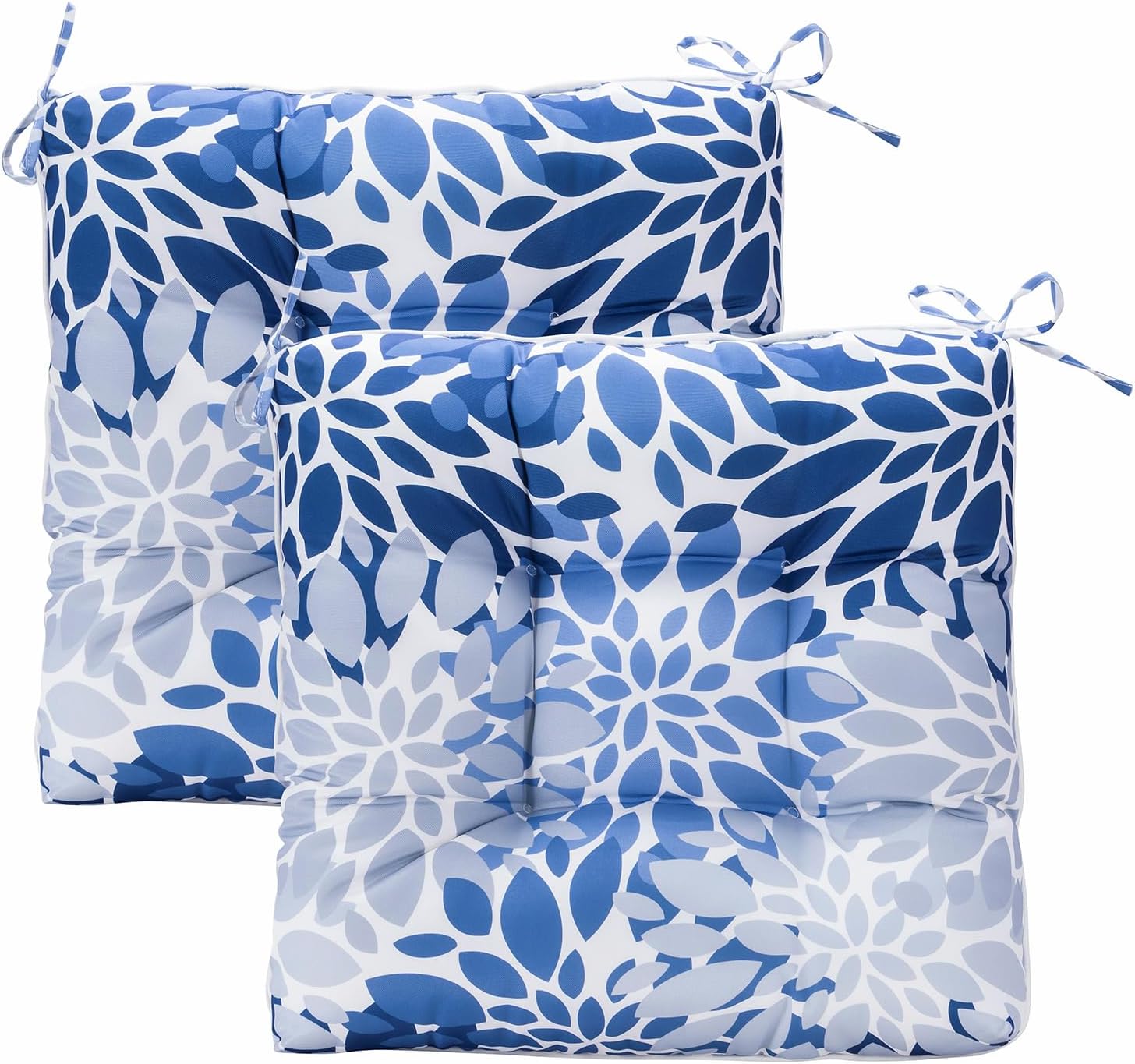 Outdoor Chair Cushions 2 Pcs Patio Chair Cushions with Ties Seat Cushion for Dining Chairs 19x19x5 Inch Waterproof Outdoor Furniture Home Garden