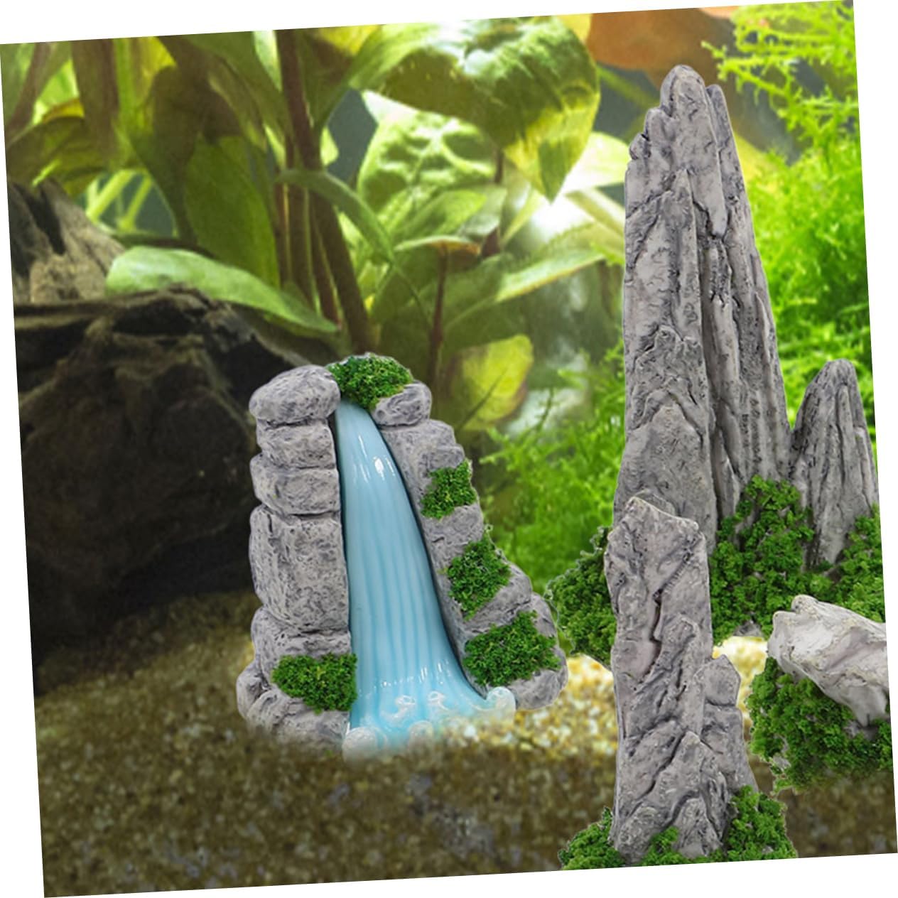 6 pcs Miniature Landscape Ornaments Mini Waterfall Figurines Miniature Waterfall Garden Ornaments for Fairy Garden Micro Landscape Desk Living Room Table Decor image 5