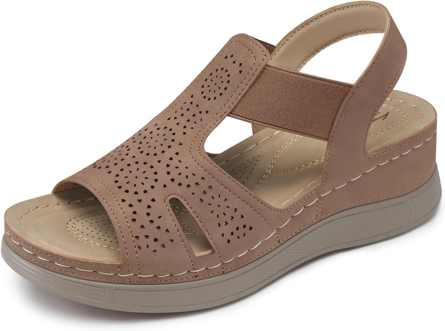 SHIBEVER Wedge Sandals Women Comfortable: Sandals for Women 2026 Dressy Summer Ankle Strap Open Toe Low Heel Platform Wedges Shoes