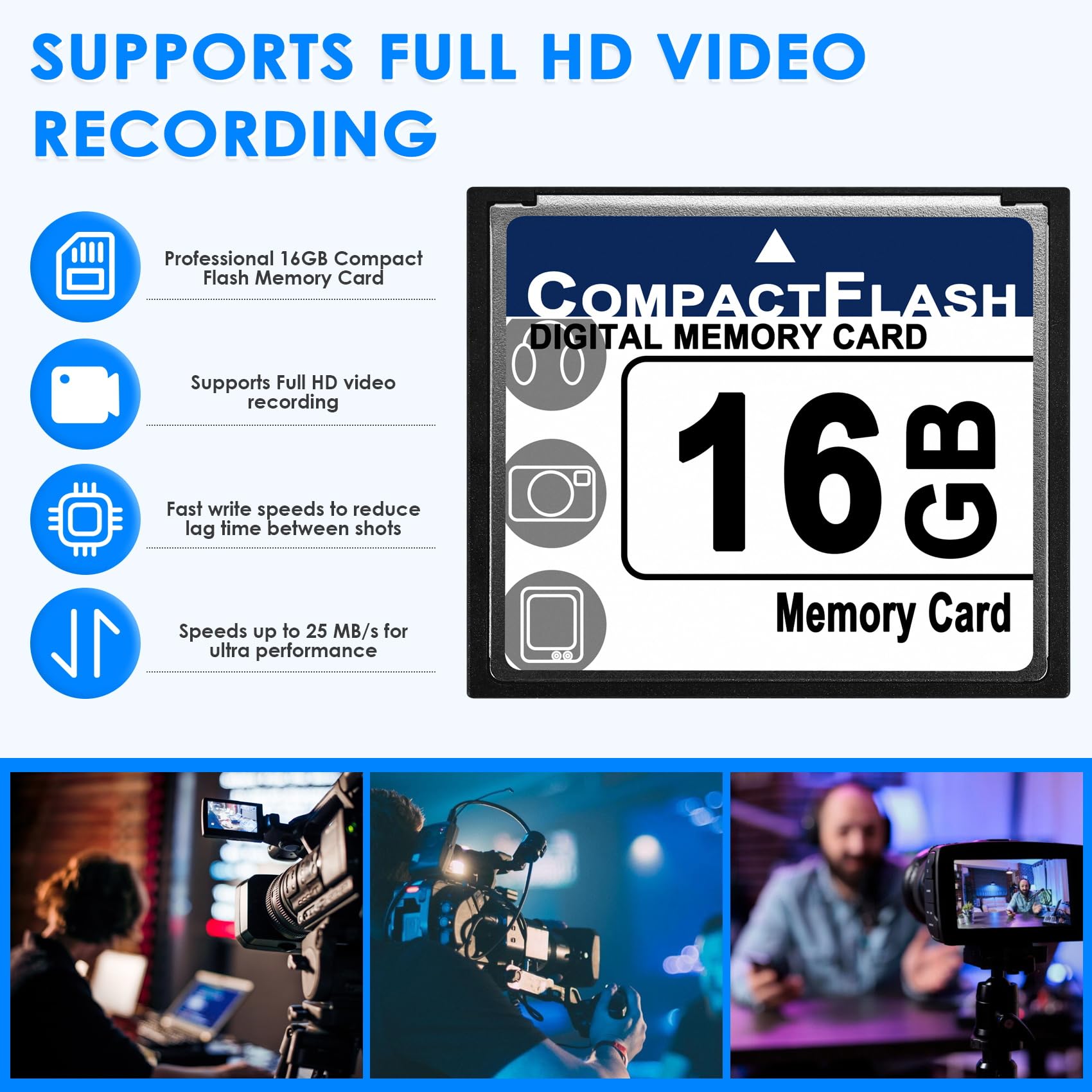 XIAOJUN Professional 16GB Compact Flash Memory Card(White&) — view 5