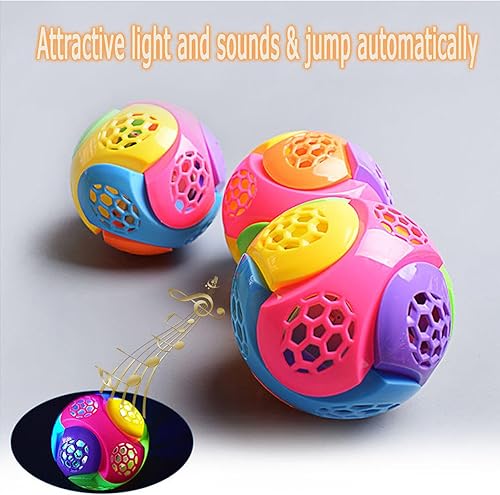 Miniatura 2 de LARDERGO Juguetes para mascotas para perros, colorida bola de activación de salto con luz y música, bola de activación de rebote para perros, 4.7
