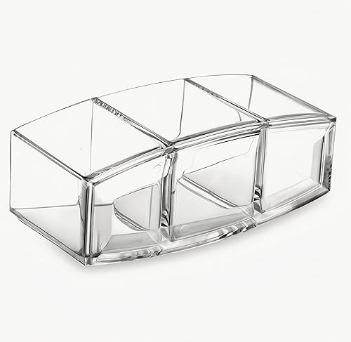 Miniatura 2 de Organizador de herramientas cosméticas acrílicas, caja de almacenamiento de maquillaje cosmético transparente de 3 compartimentos, soporte de