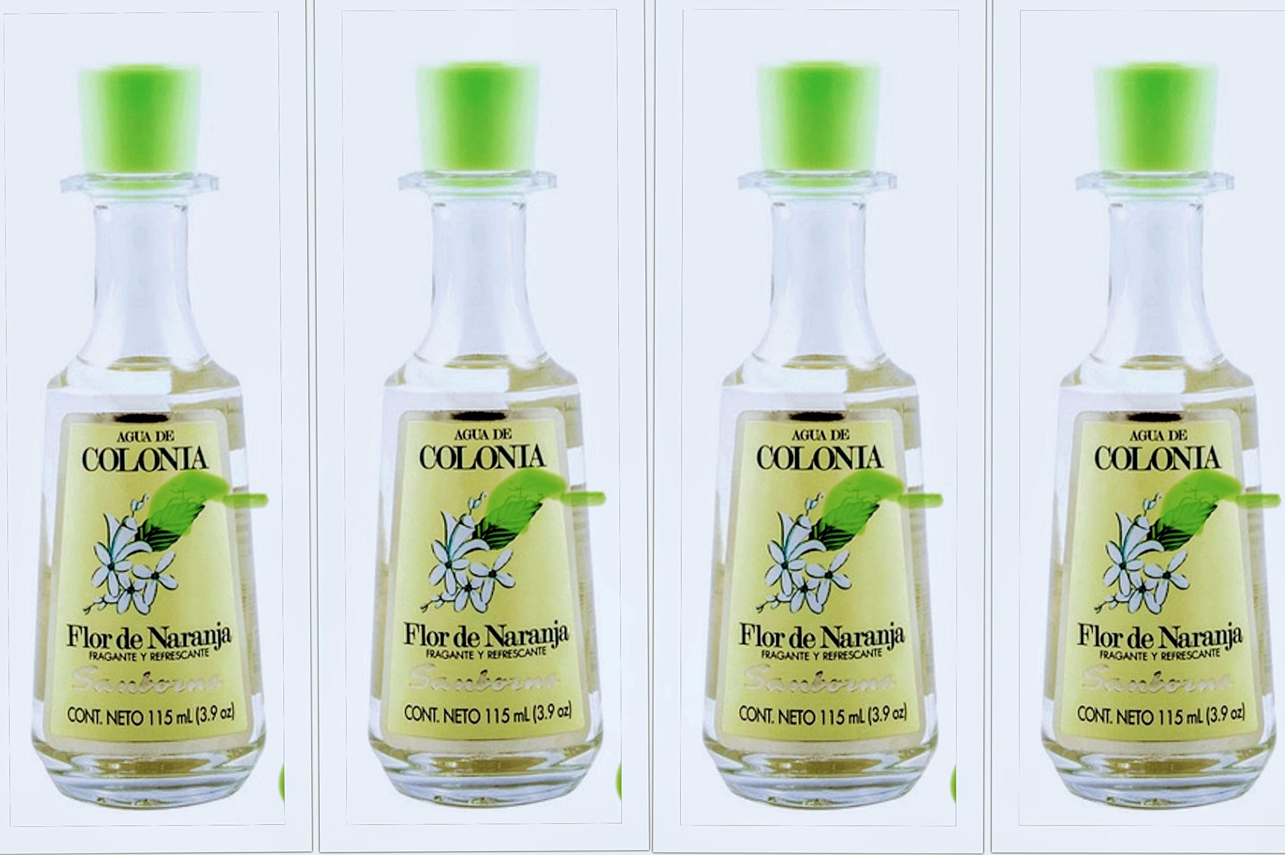 4 X Sanborns Agua De Colonia Clasica Flor De Naranja Unisex 115ml Each Glass Bottle