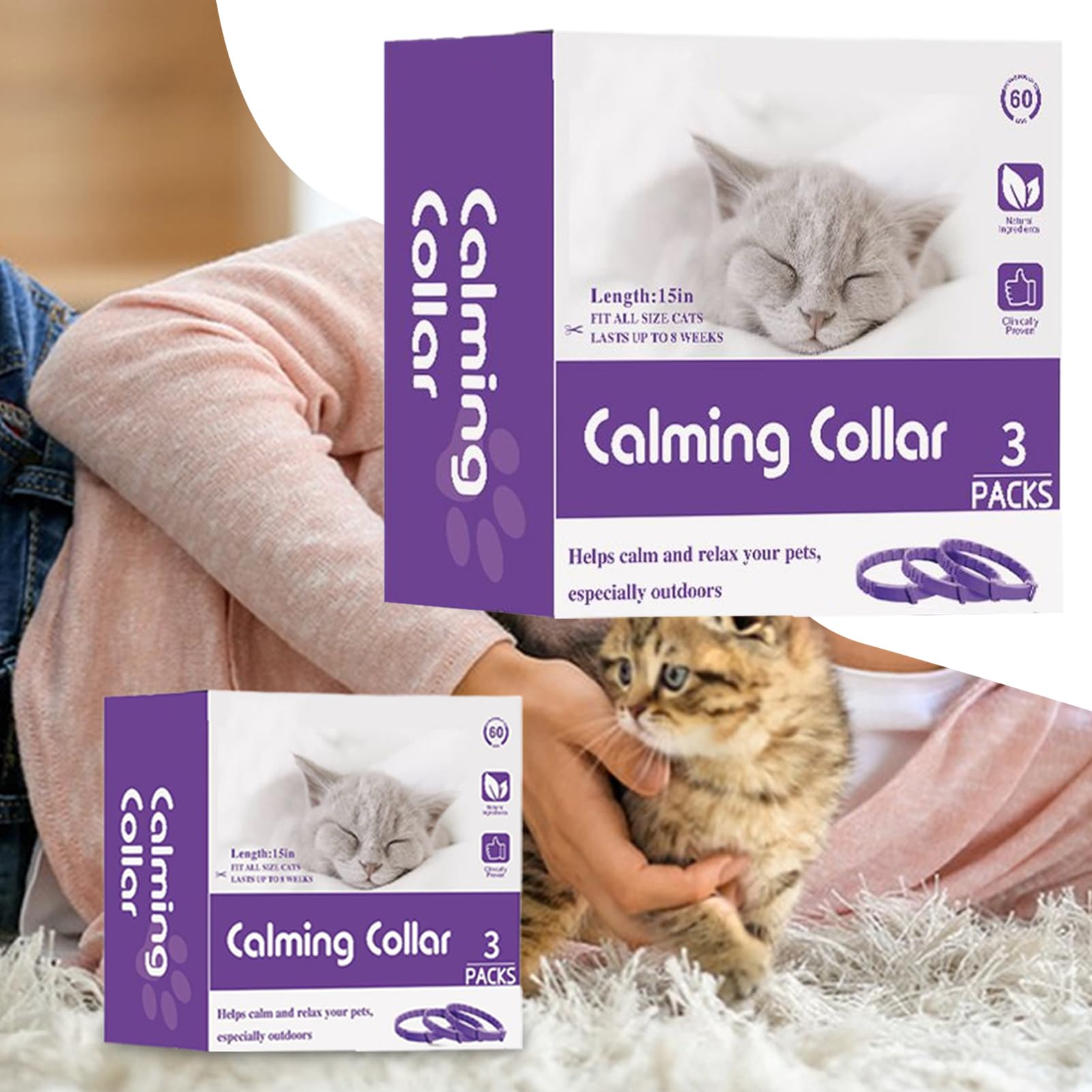 Calming Cat Collar, Pp Comfortable Adjustable Breakaway Collars - Kittens Pheromones, Pets Daily Accessory for Small, Medium Large Pet, Kittens - image 4