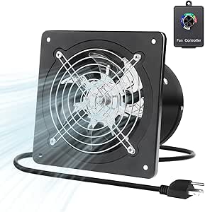 VEVOR 12 Inch Shutter Exhaust Fan, Wall Mounted Attic Vent Fan With Smart Programming Variable Speed Temperature Control, 1500 CFM,EC Motor,Timer, For Shed,Garage,Greenhouse Ventilation Cooling,Black - View #9