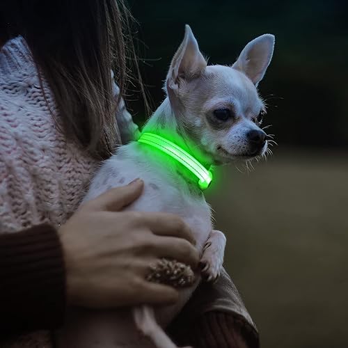 Miniatura 6 de Collares de perro con luz Visinite para perros pequeños, collar de perro LED recargable, collar de perro iluminado totalmente ajustable, collares de