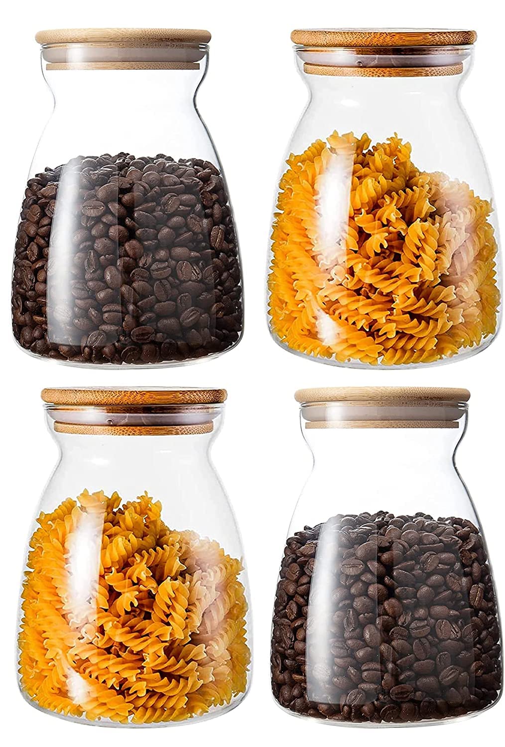 AMYUZ INTERNATIONAL V-SHAPE Matka Shape Airtight clear glass storage canister with wood lid food storage container jar with bamboo lid for kitchen storage (1140, V-SHAPE MATLA WL, 2, V-SHAPE MATLA WL) (B0BWV6DMMP) Amazon Price History, Amazon Price Tracker