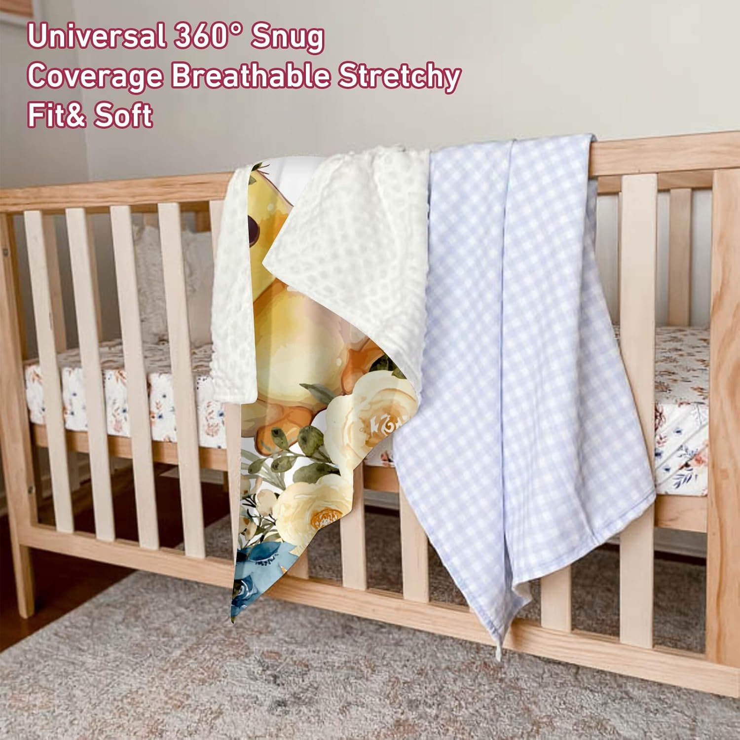 Personalized Baby Blanket for Boys, Custom Name with Duck Designs, Soft Flannel with Double Layer Dotted Backing, Receiving Swaddle Blanket Suitable for Infants and Toddler(30”x40)