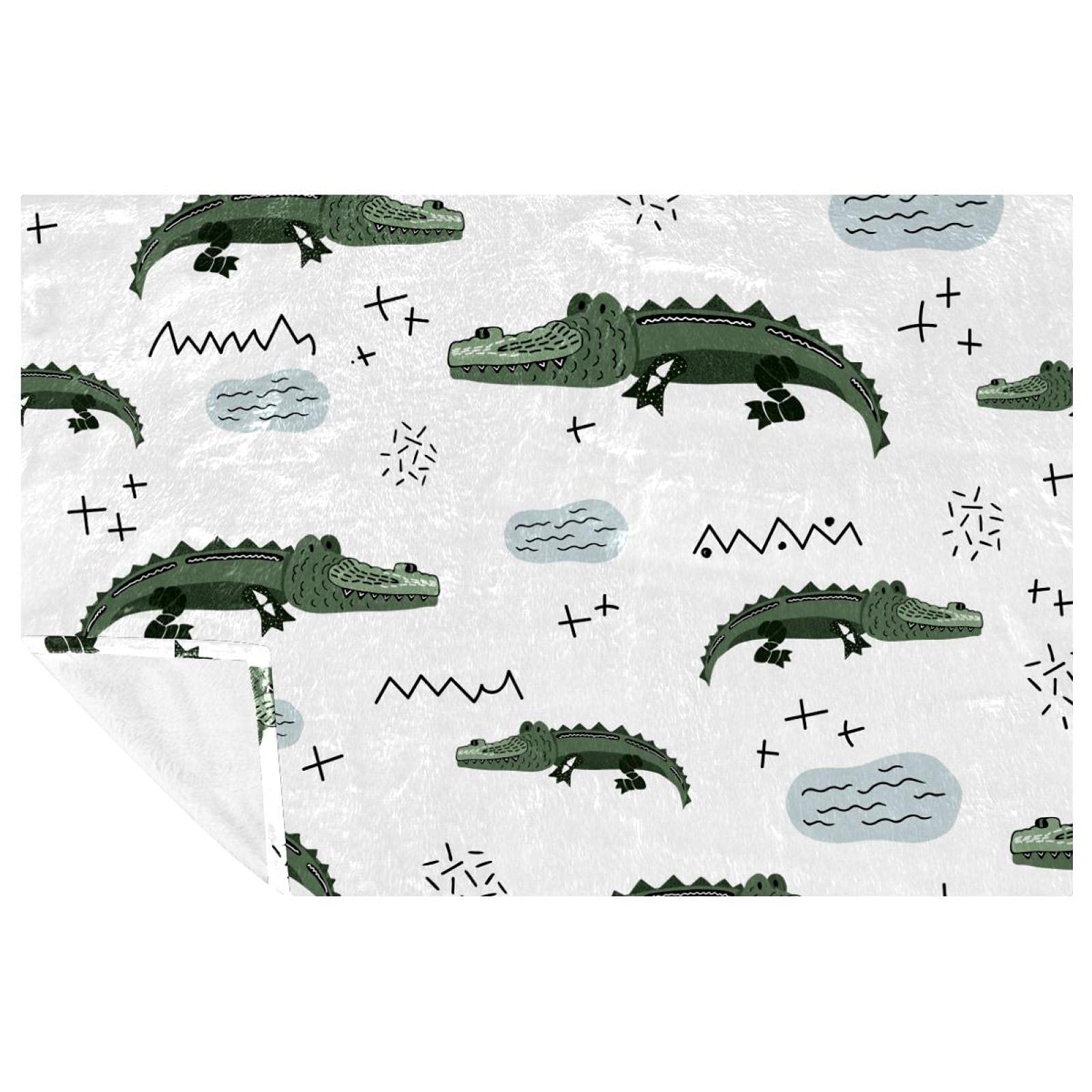 Couverture douce motif crocodile de qualité supérieure 150x100cm