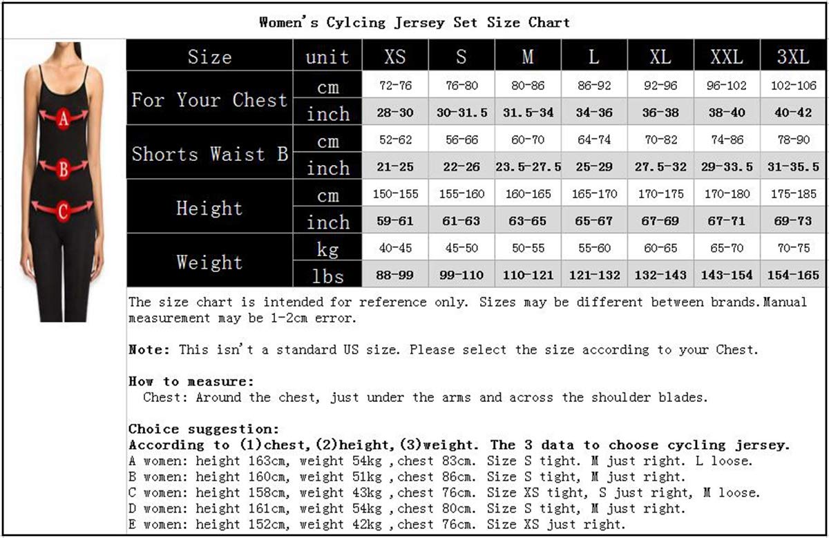 JPOJPO Damen Fahrradtrikot, kurzärmelig, reflektierendes Fahrrad-Shorts-Set
