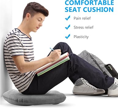 Inflatable Donut Pillow Seat Cushions, Hemorrhoid Cushion, Inflatable Cushions to Sit On, Ring Donut Cushion for Coccyx Pain Bed Sores Office Workers Drivers Pregnancy Travel Sitting,with Pump(Grey)