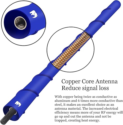 Miniatura 3 de Antena de núcleo de cobre flexible en espiral de 8 pulgadas, compatible con Jeep Wrangler JK JKU JL JLU Rubicon Sahara Gladiator (JL) JT Renegade