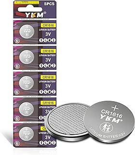 5 Pack CR1616 3V Lithium Battery 1616 Button Cell Battery for Car Key Fobs | Long Lasting, for Watches, Remotes, Calculators and Small Electronics