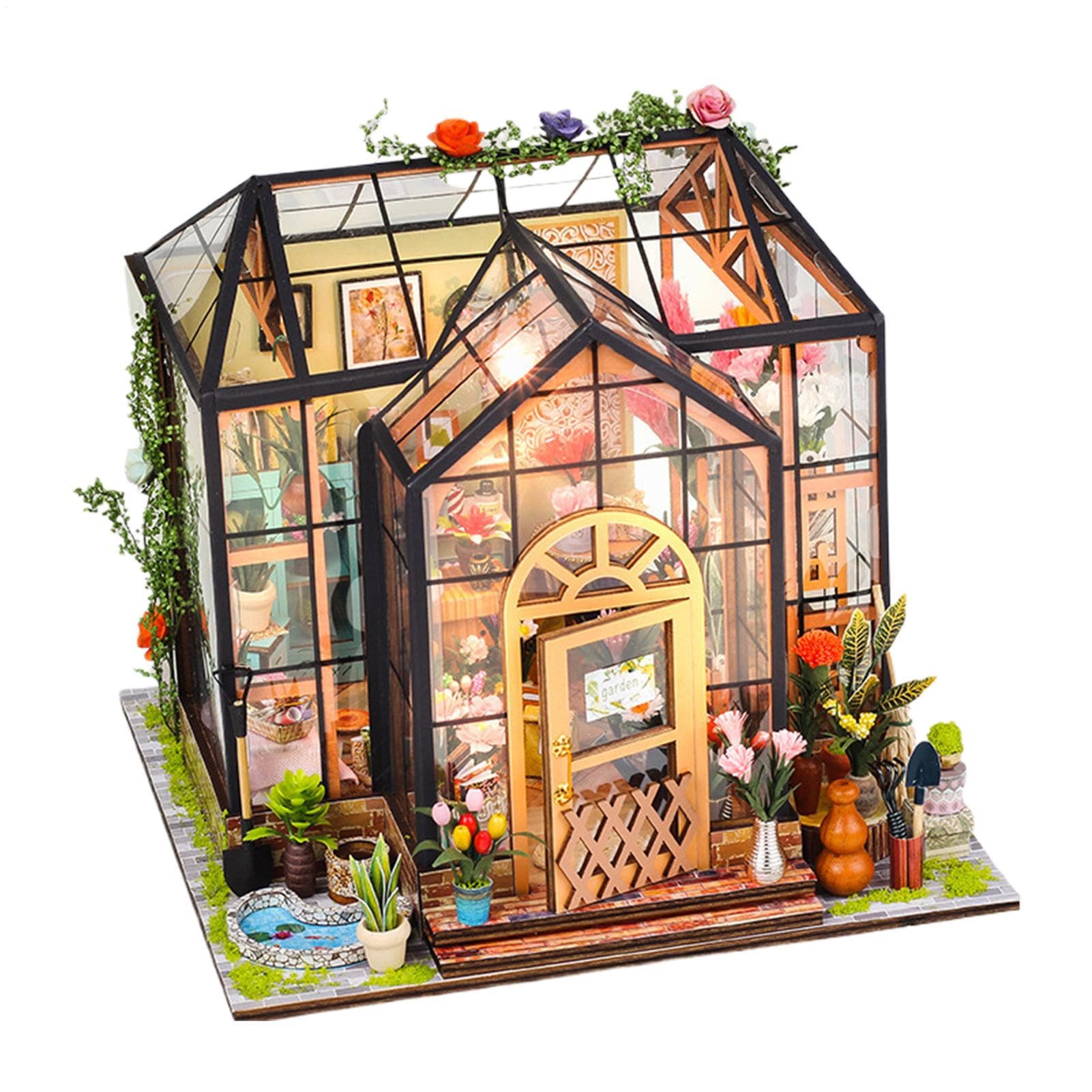 Kit Casa delle Bambole in Miniatura da Costruire DIY Miniatura Costruzione | Kit Montaggio Mini Serra 3D per Adulti e Ragazzi, Camera, Stanza, Libreria, Mensola, Sc
