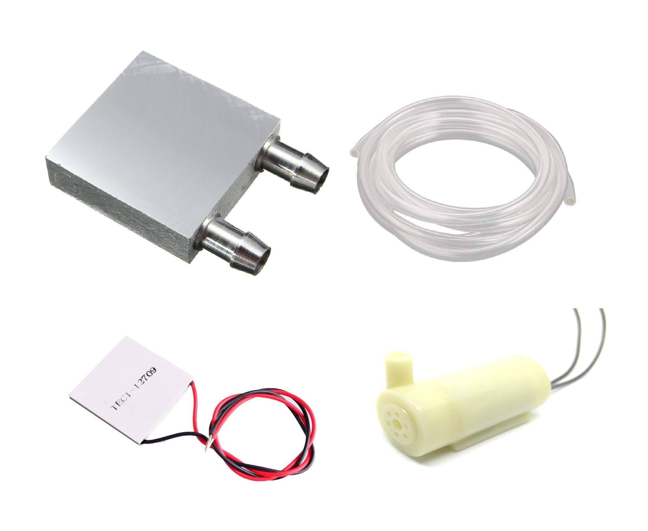 See full amazon price history chart for INVENTO 1Pcs Peltier Aluminum Water Cooling Block + 12709 Peltier Module + 7mm PVC Tube Clear Flexible Pipe + 3V - 12V DC Submersible Pump Horizontal INVENTO 1Pcs Peltier Aluminum Water Cooling Block + 12709 Peltier Module + 7mm PVC Tube Clear Flexible Pipe + 3V - 12V DC Submersible Pump Horizontal (B07X19F9RS) Amazon Price History, Amazon Price Tracker