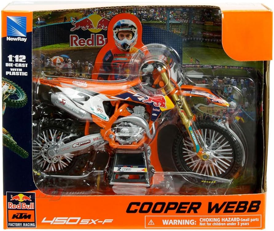KTM 450 SX-F Motorcycle #2 Cooper Webb KTM Factory Racing 1/12 Diecast Model by New Ray 58353