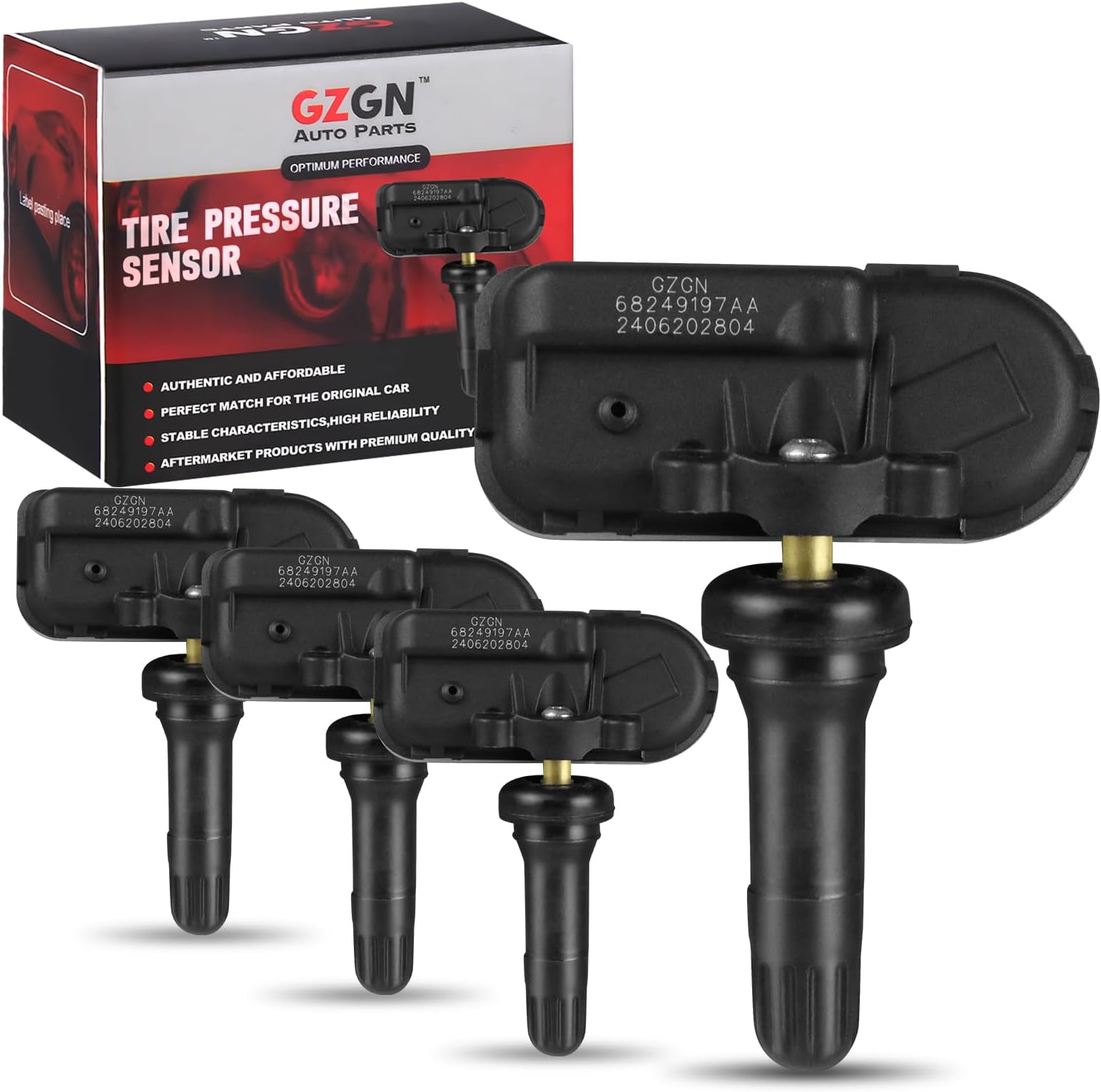 TPMS Tire Pressure Monitoring Sensor Compatible with Ram 1500/2500/3500//4500/5500 & Jeep Cherokee 2014-2012 - 4PCS Pre-Programmed 433MHz - Replace#68249197AA 68239720AA 68455823AB 68455824AB